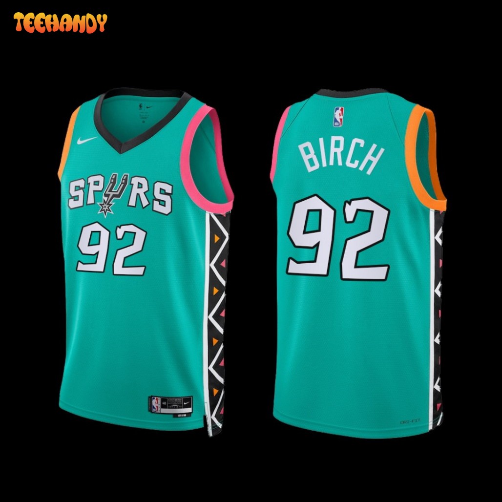 San Antonio Spurs Khem Birch 2022-23 City Edition Jersey Turquoise