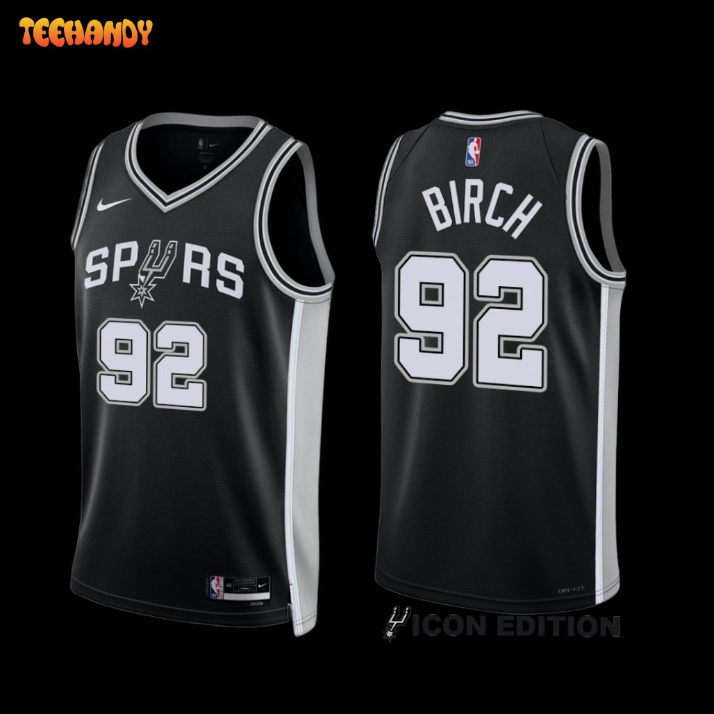 San Antonio Spurs Khem Birch 2022-23 Icon Edition Jersey Black