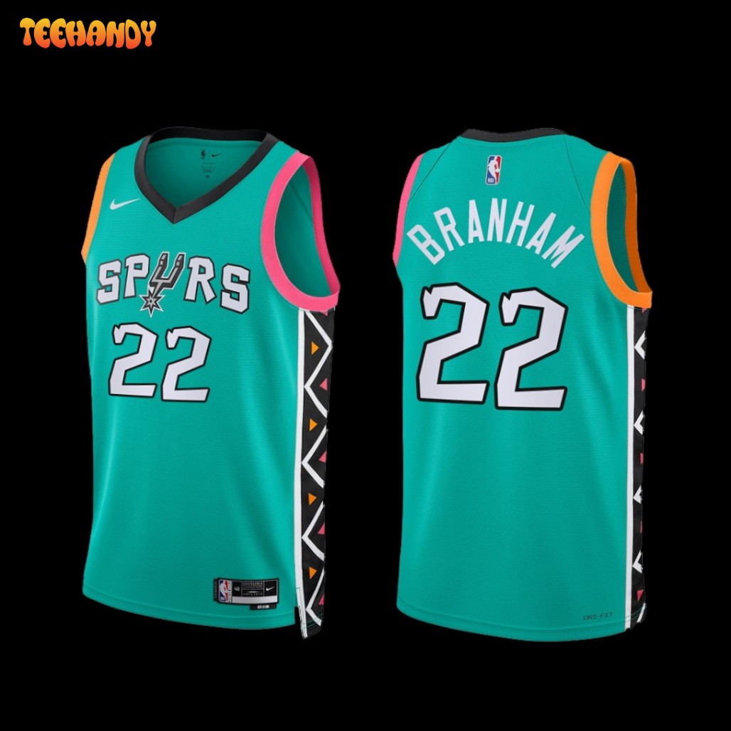 San Antonio Spurs Malaki Branham 2022-23 City Edition Jersey Turquoise