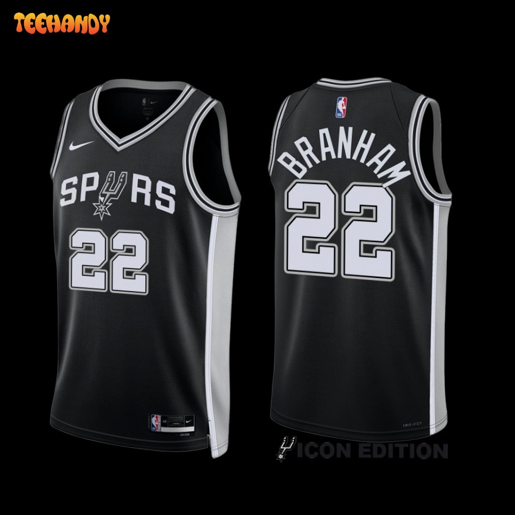 San Antonio Spurs Malaki Branham 2022-23 Icon Edition Jersey Black