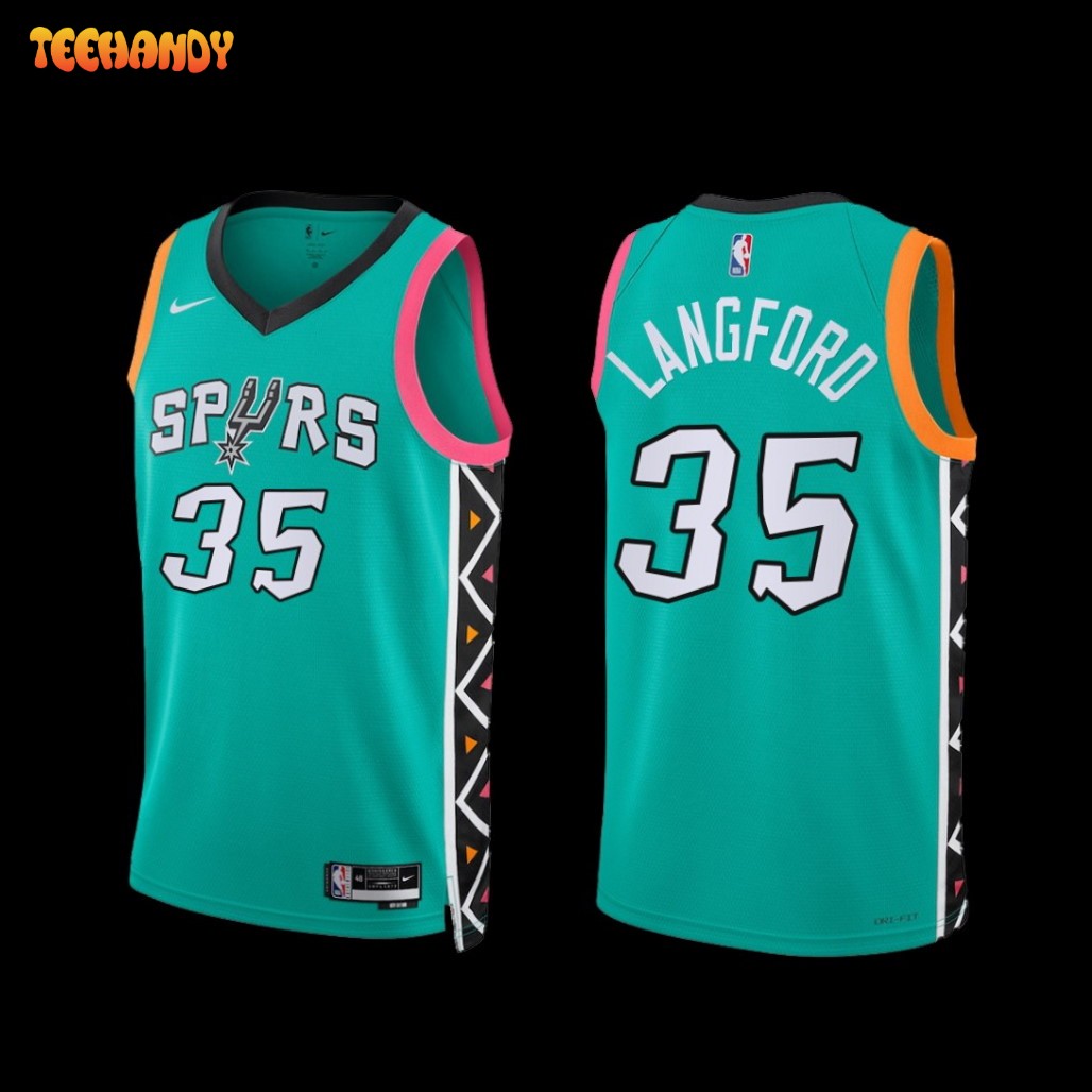 San Antonio Spurs Romeo Langford 2022-23 City Edition Jersey Turquoise