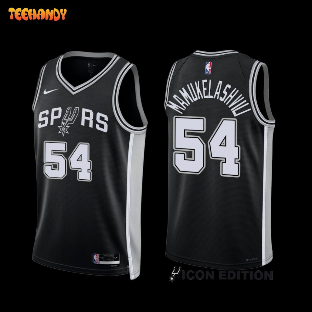 San Antonio Spurs Sandro Mamukelashvili 2022-23 Black Icon Edition Jersey