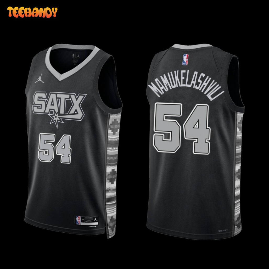 San Antonio Spurs Sandro Mamukelashvili 2022-23 Statement Edition Jersey Black