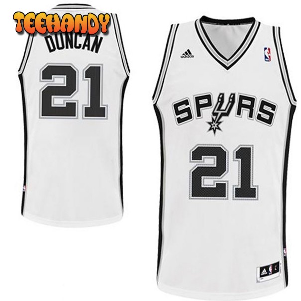 San Antonio Spurs Tim Duncan White Throwback Jersey