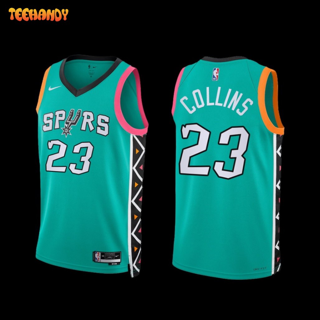 San Antonio Spurs Zach Collins 2022-23 City Edition Jersey Turquoise