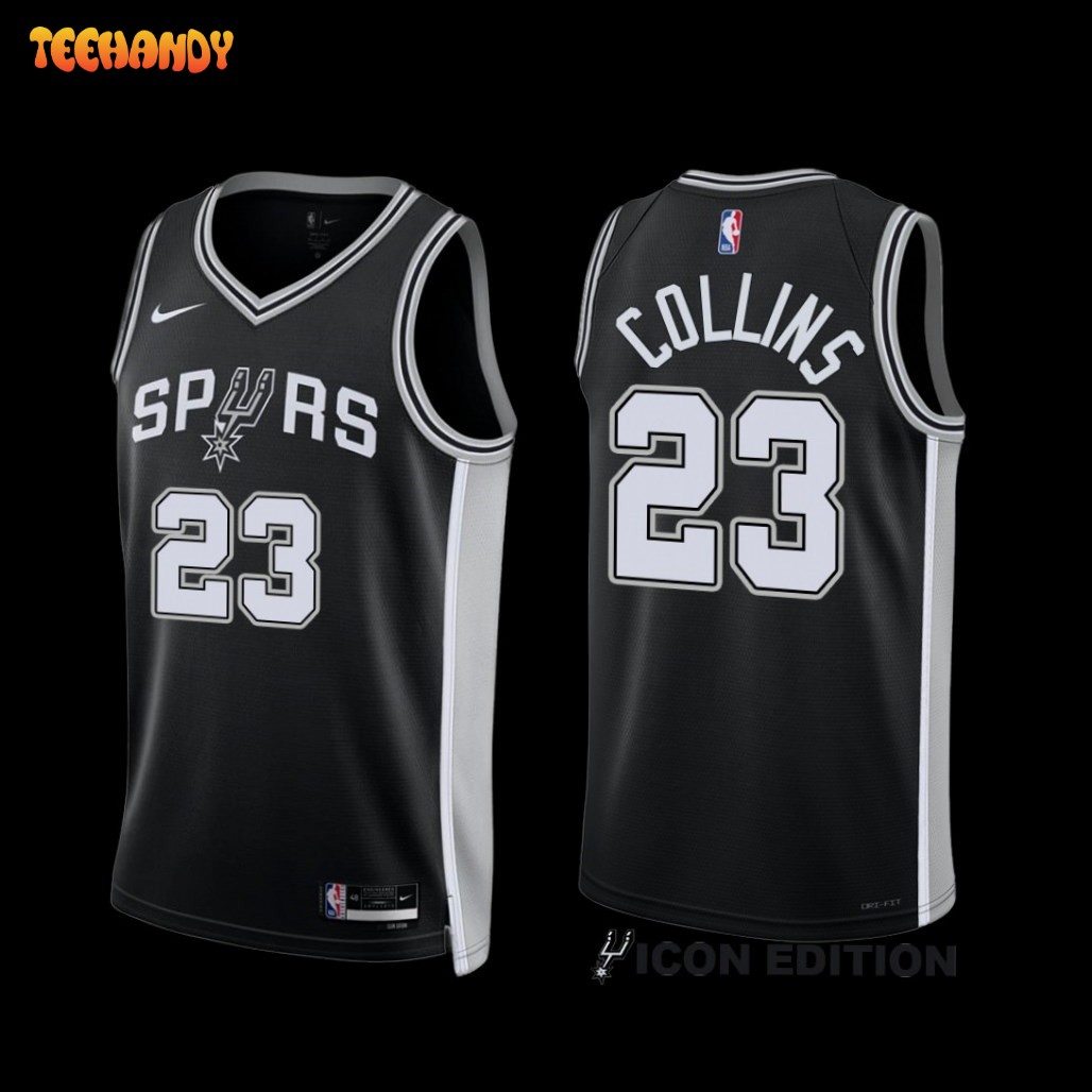 San Antonio Spurs Zach Collins 2022-23 Icon Edition Jersey Black