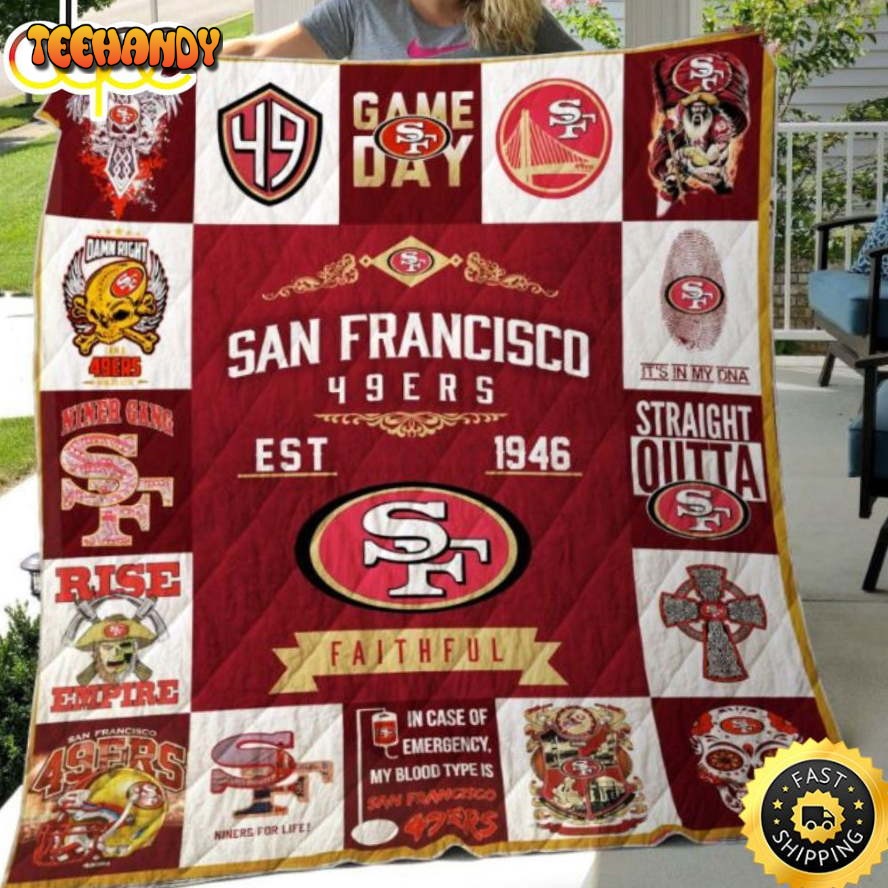 San Francisco 49ers Faithful It’s In My DNA Football Christmas Blanket