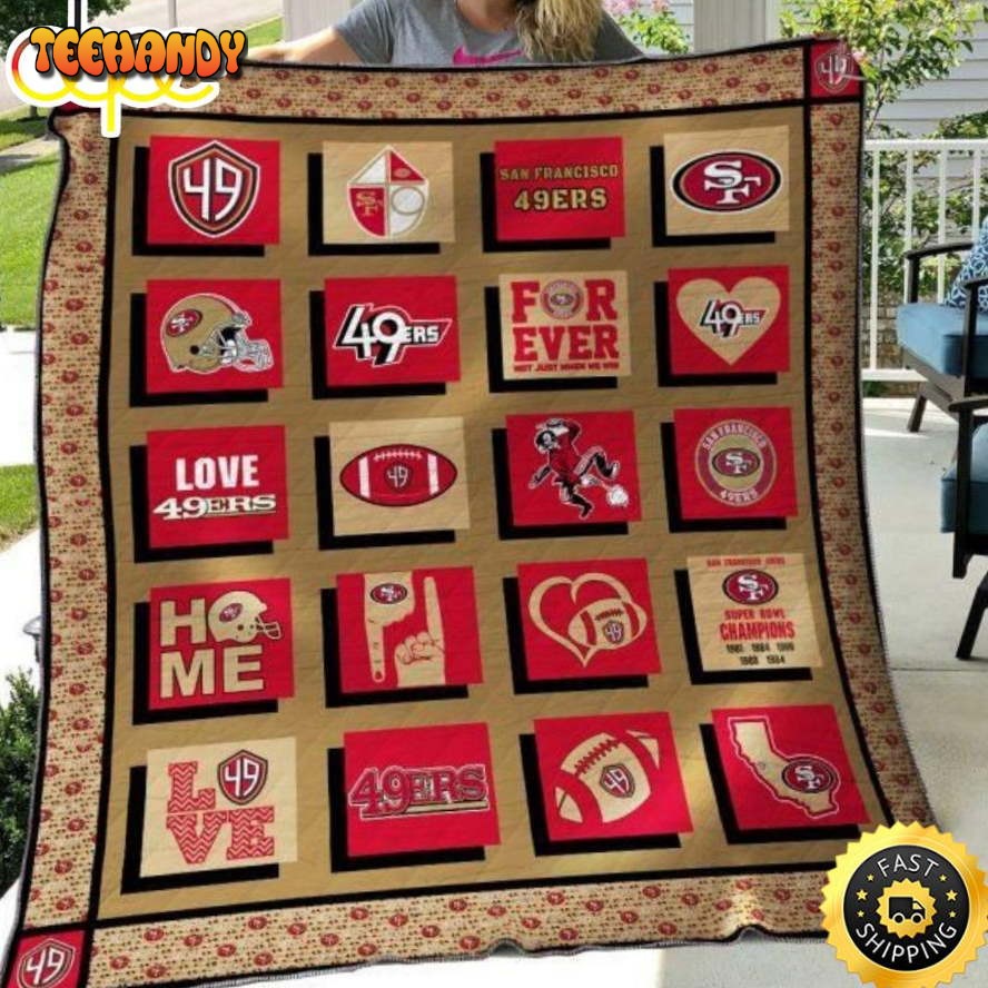 San Francisco 49ers Forever Football Christmas Blanket