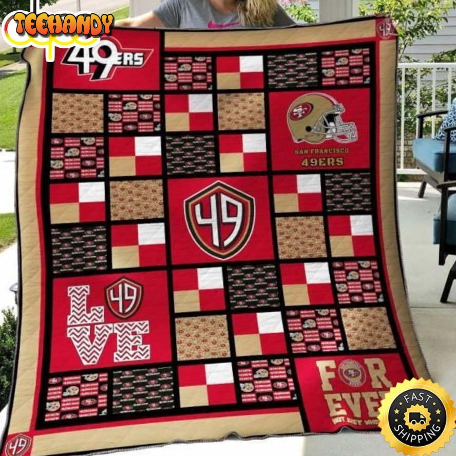 San Francisco 49ers Pattern Football Christmas Blanket