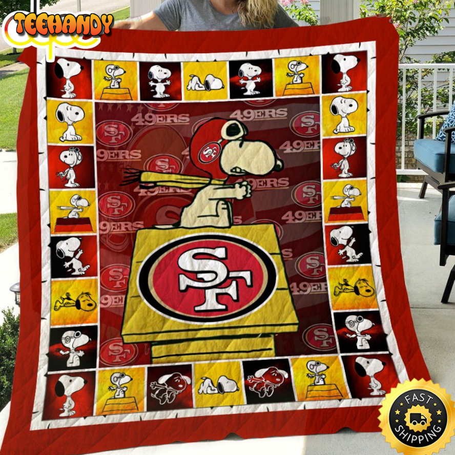 San Francisco 49ers Snoopy Football Christmas Blanket