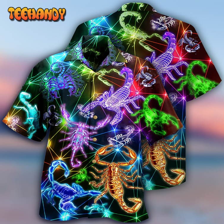 Scorpion Colorful Neon Style Hawaiian Shirt