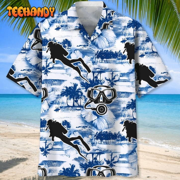 Scuba Diving Blue Nature Hawaiian Shirt, Aloha Beach Shirts 3D Printed