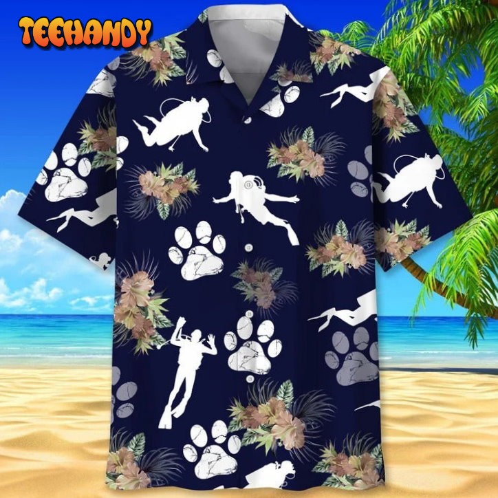 Scuba Diving Dog Tropical Hawaiian Shirt For Men And Woman