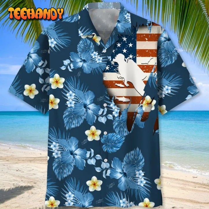 Scuba Diving USA Blue Tropical Hawaiian Shirts, Aloha Diving Beach Shirt