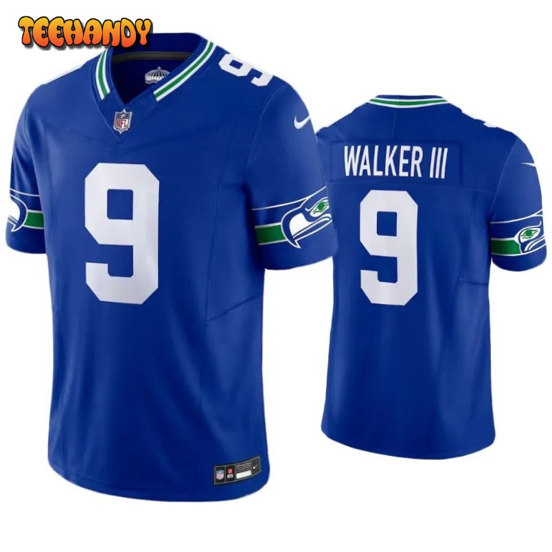 Seattle Seahawks Kenneth Walker III Royal Throwback Limited Jersey