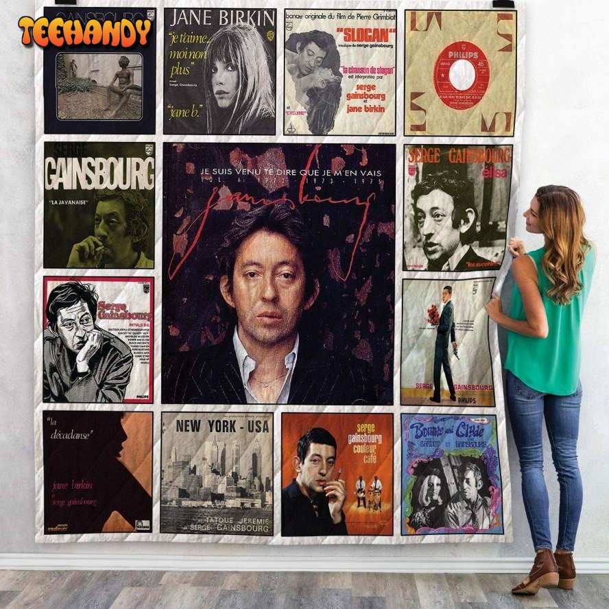 Serge Gainsbourg Singles Albums 3D Customized Quilt Blanket