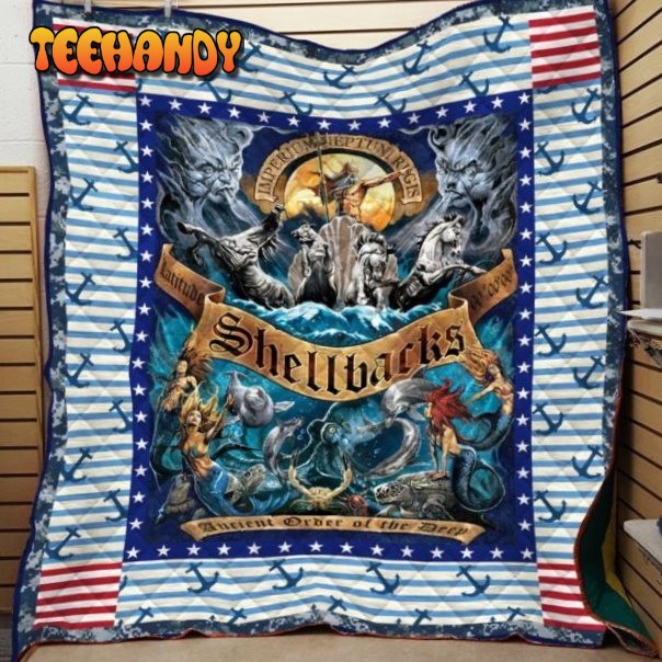 Shellback Navy 3D Customized Quilt Blanket