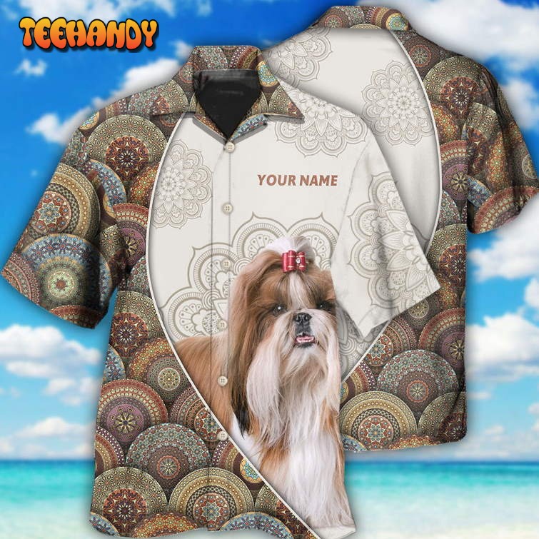 Shih Tzu Mandala Art Pattern Personalized Hawaiian Shirt