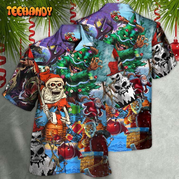 Skull And Christmas Scary Style Hawaiian Shirt