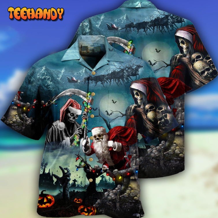 Skull Chistmas Santa Claus Hawaiian Shirt