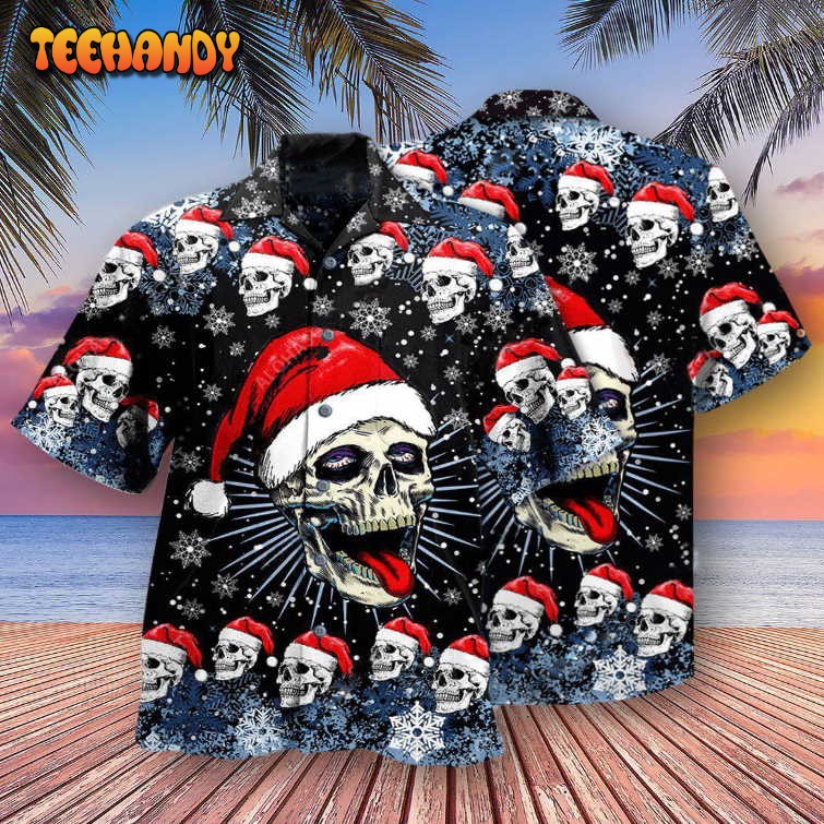 Skull Christmas On The Naughty Listand I Regret Nothing Hawaiian Shirt