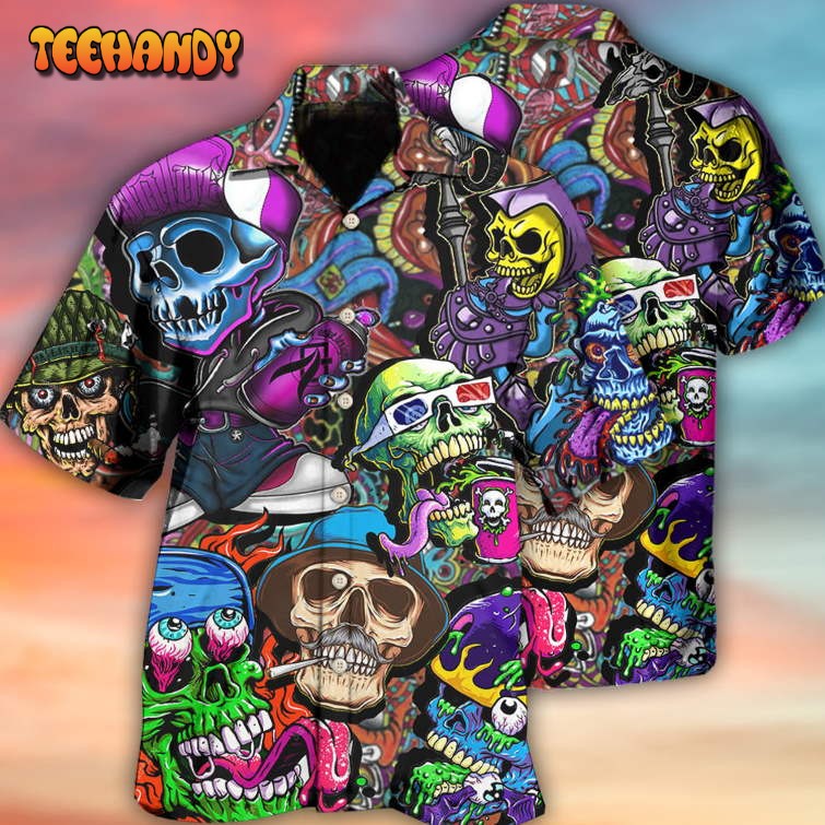 Skull Colorful Mix Hawaiian Shirt