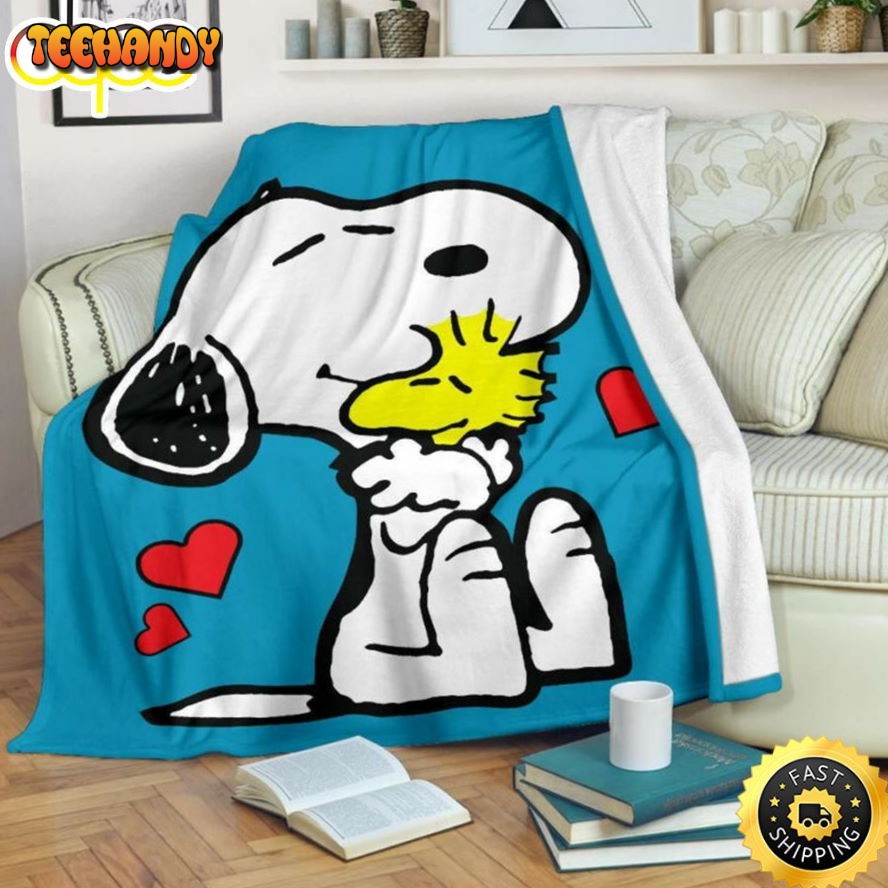Snoopy Hug Woodstock Fleece The Peanuts Movie Snoopy Dog Blanket
