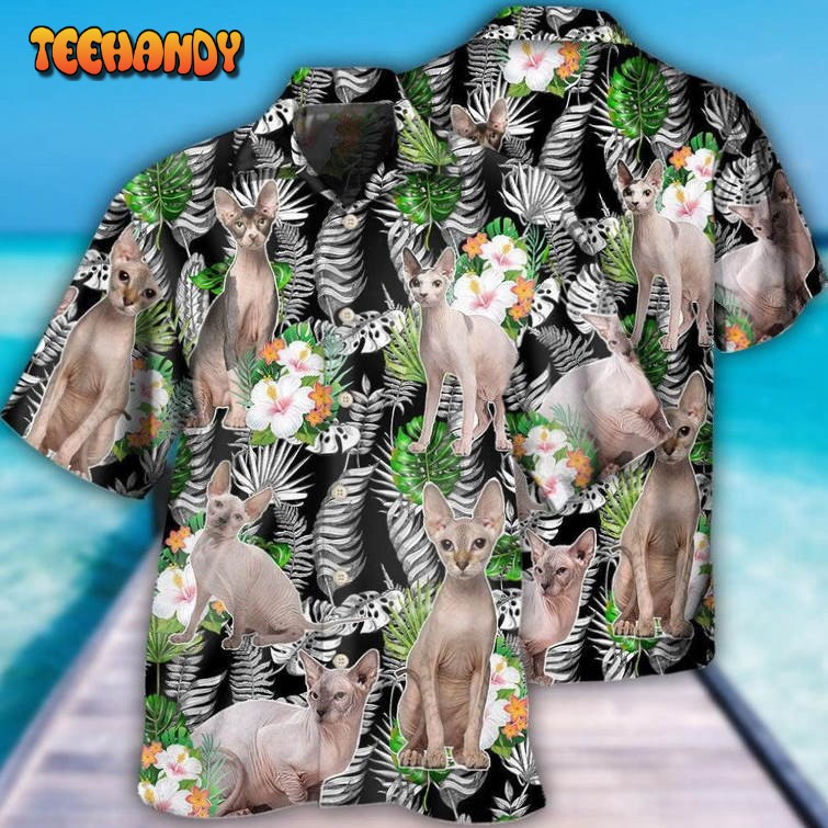 Sphynx Cat Lover Tropical Hawaiian Shirt, Gift For Cat Lovers, Cool Outfit