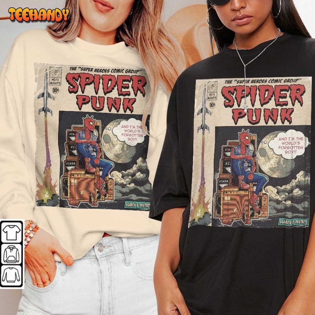 Spider-Punk Art Search Destroy Super Heroes Spider-Man T Shirt