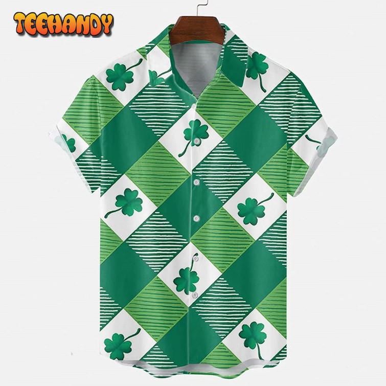 St. Patrick’s Day Hawaiian Shirt, Funky Irish 3D Print Button Down Beach Shirts