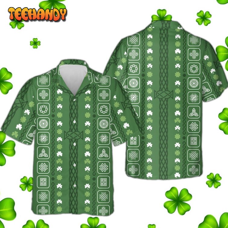 St Patrick’s Irish Shamrock Hawaiian Shirt St Patrick’s Day Hawaiian Shirt