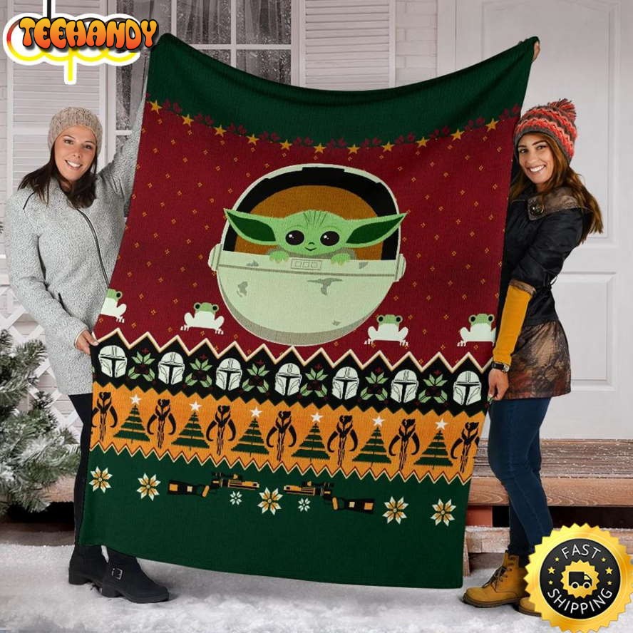 Star Wars Baby Yoda Christmas Fleece Blanket