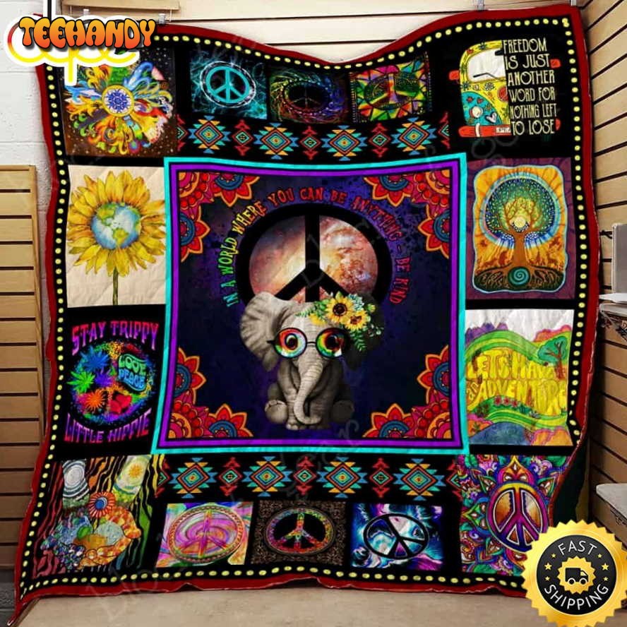 Stay Trippy Little Hippie Funny Hippie Blanket