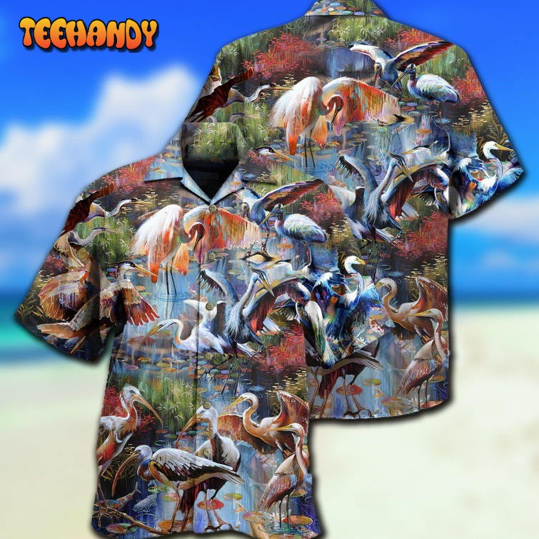 Stork Bird Migratio Hawaiian Shirt