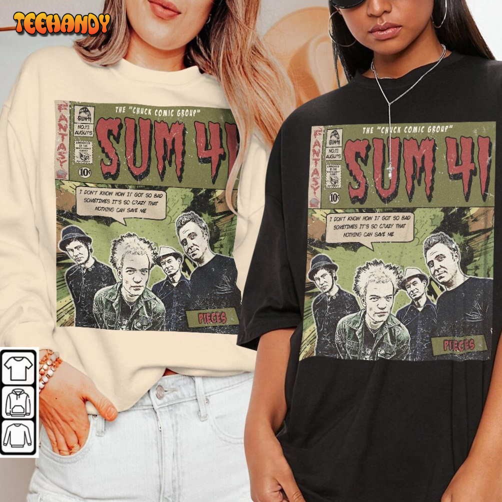 Sum 41 Comic Shirt, Book Art Pieces Chuck Album Tour 2023 T Shirt