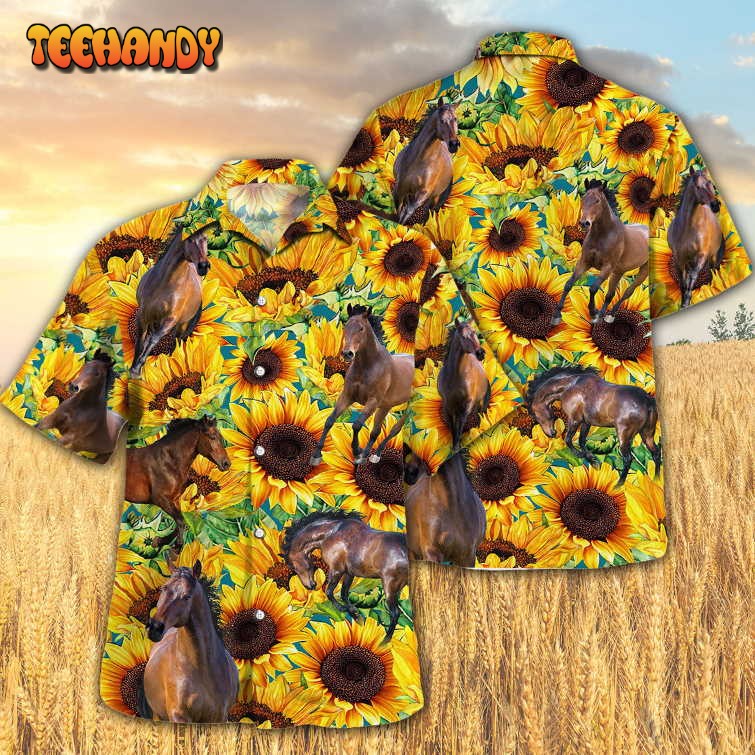 Sunflower Horse Hawaiian Shirt