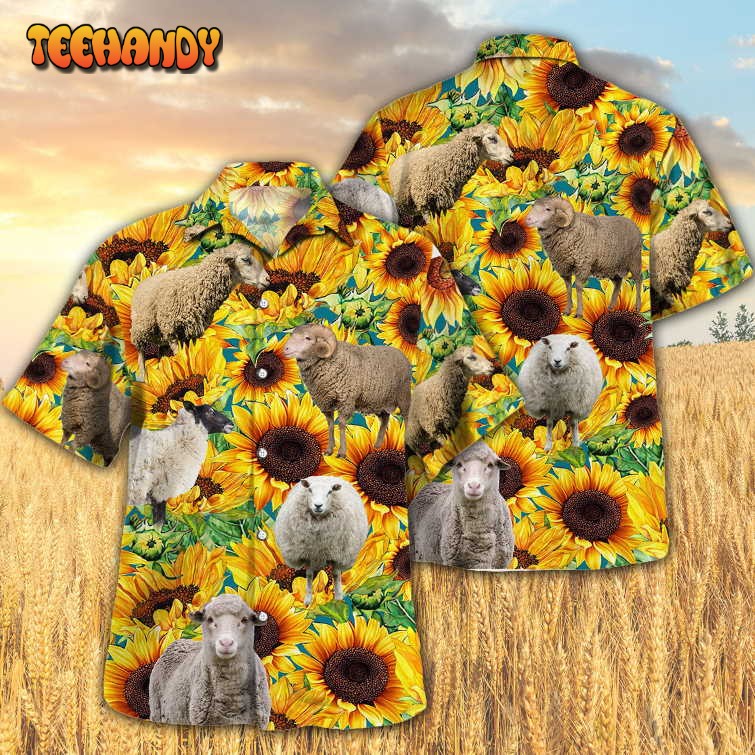 Sunflower Sheep Hawaiian Shirt