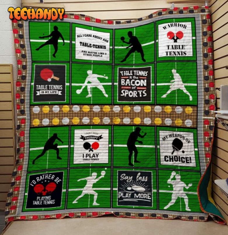 Table Tennis 3D Customized Quilt Blanket