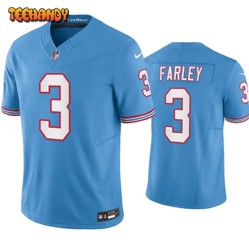 Tennessee Titans Caleb Farley Oilers Light Blue Throwback Limited Jersey