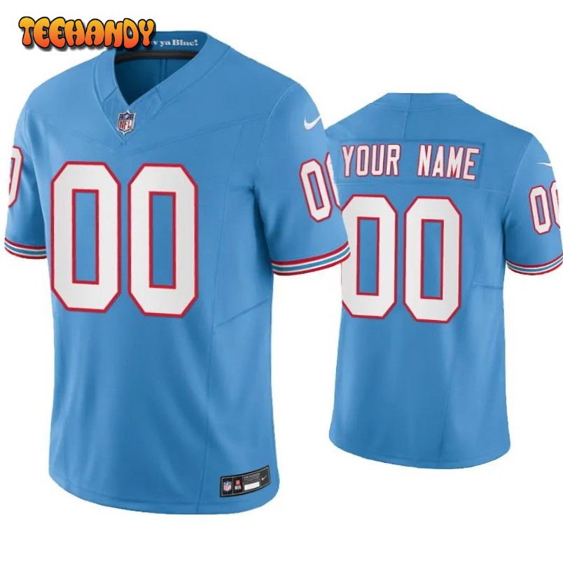 Tennessee Titans Custom Oilers Light Blue Throwback Limited Jersey