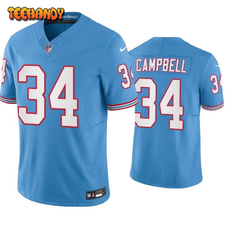 Tennessee Titans Earl Campbell Oilers Light Blue Throwback Limited Jersey