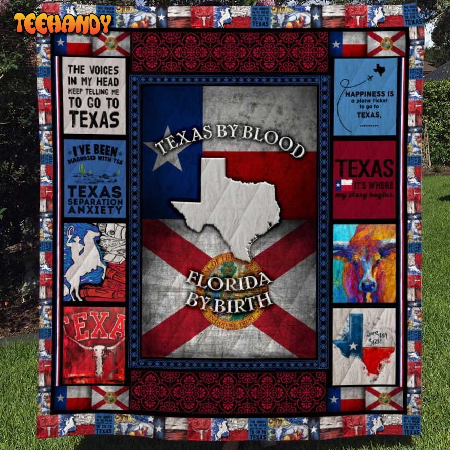 Texas By Blood Colorado By Birth Customize Quilt Blanket