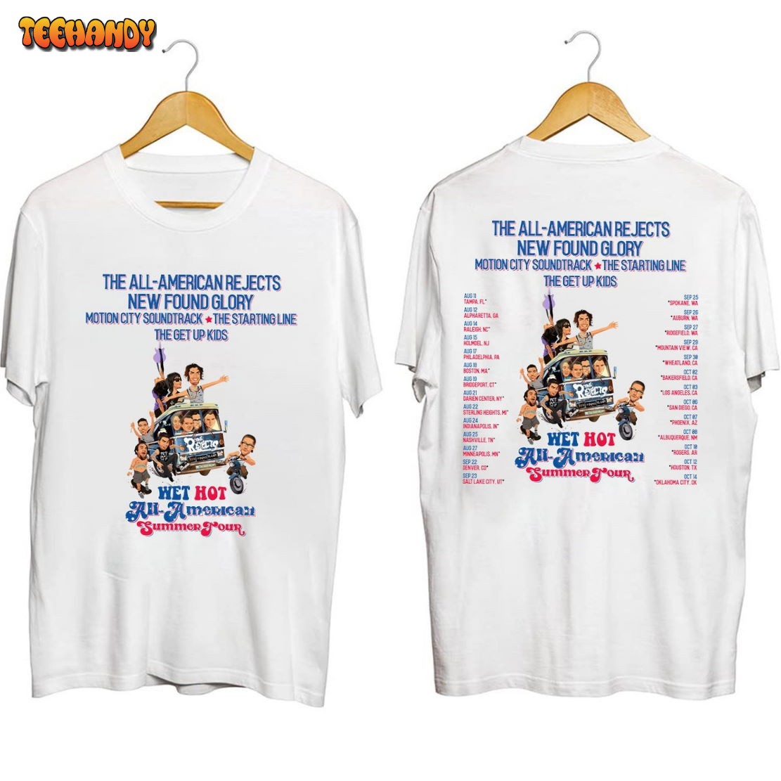 The All-American Rejects, Newfound Glory Tour 2023 Double Side Shirt