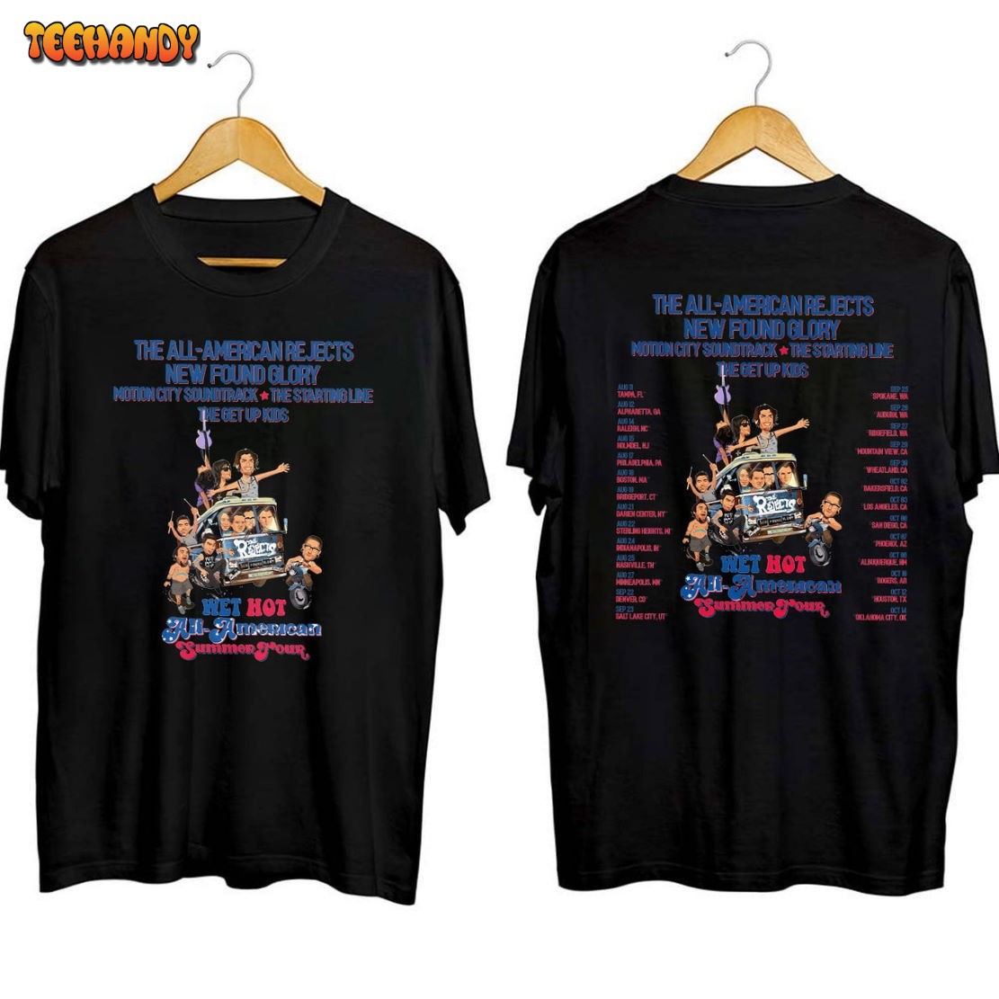 The All American Rejects Newfound Glory Tour 2023 Double Side Shirt