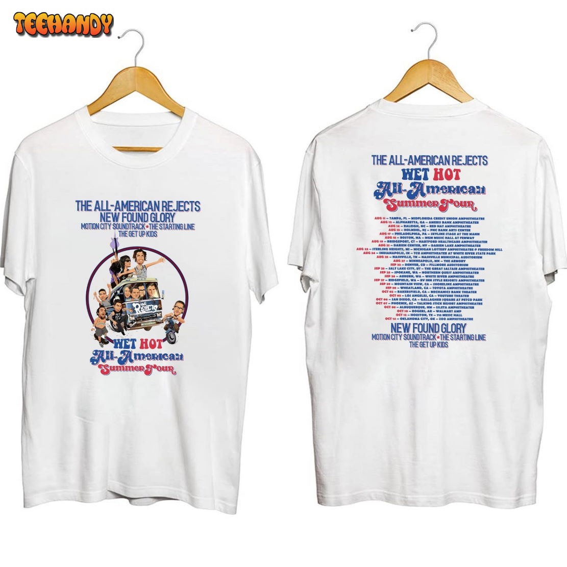 The All-American Rejects, Newfound Glory Tour 2023 Trending Double Side Shirt