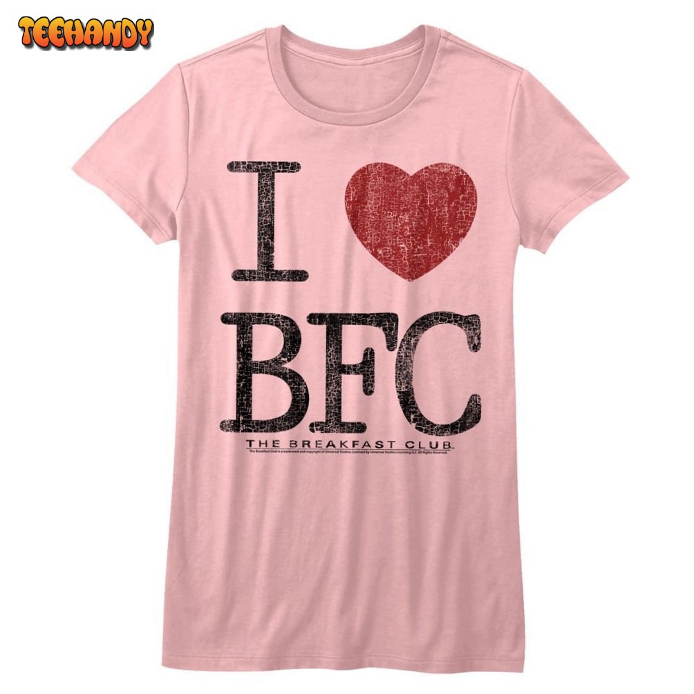 The Breakfast Club I Heart BFC Juniors Pink Shirts