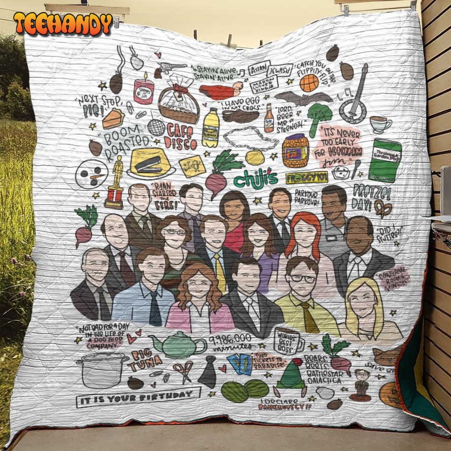 The Office Funny Images Chibi 3D Customized Quilt Blanket