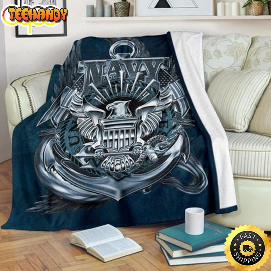 The United State Navy Eagle Fleece Throw Blanket