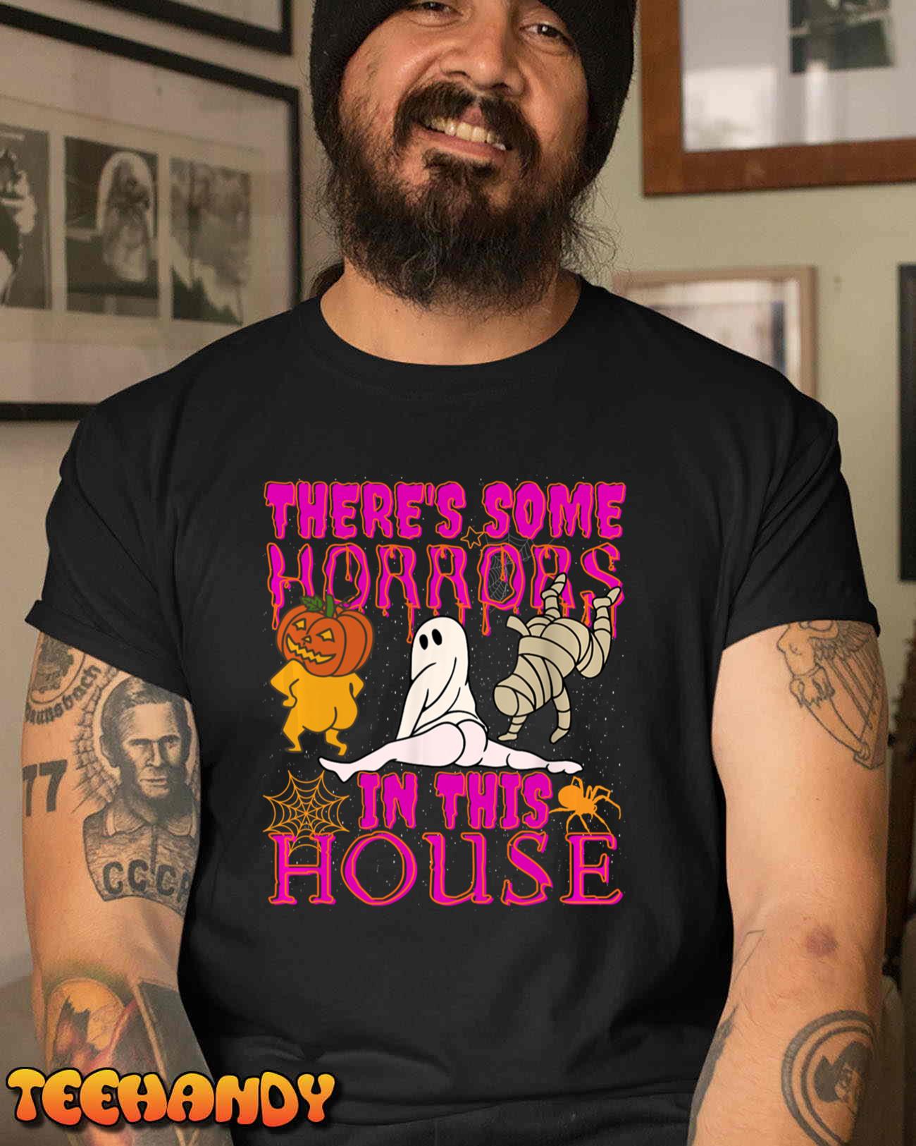 There’s Some Horrors In This House Ghost Pumpkin Halloween Pullover Hoodie