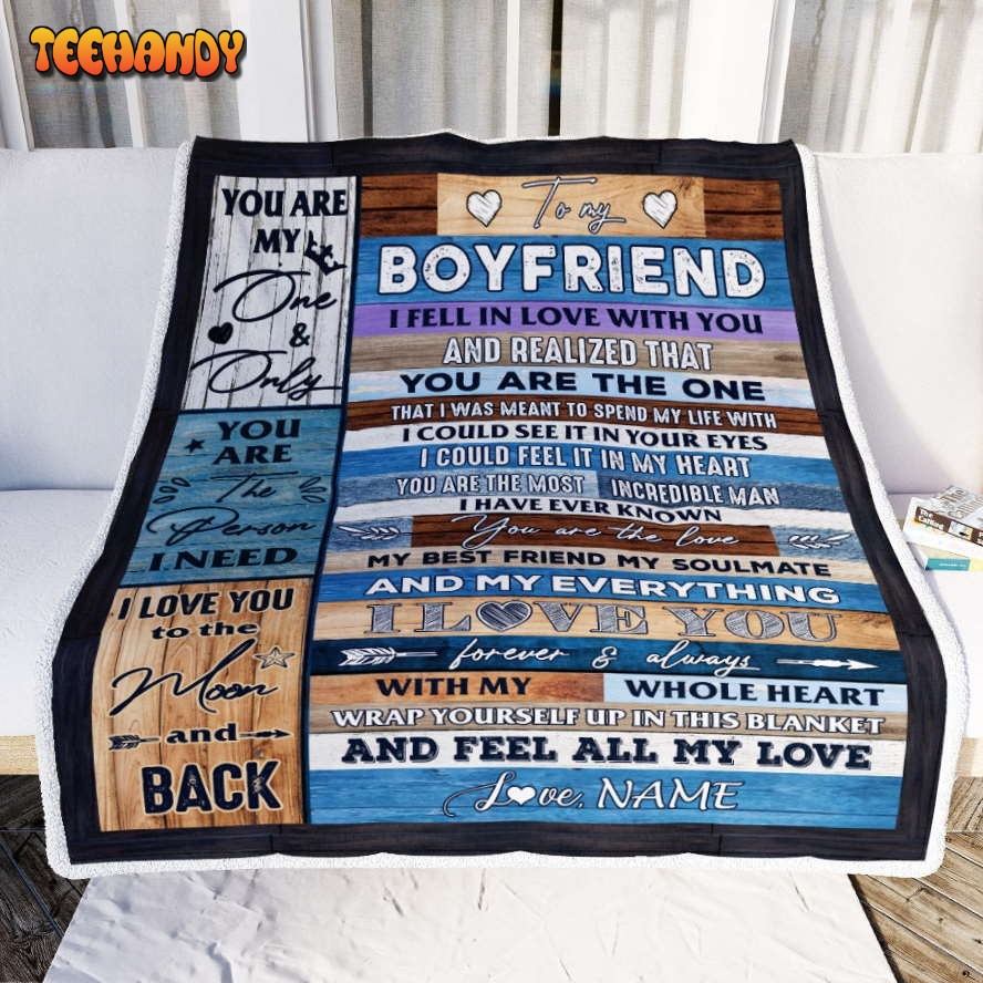 To My Boyfriend  From Girlfriend Wood I Fell In Love You Boyfriend Blanket